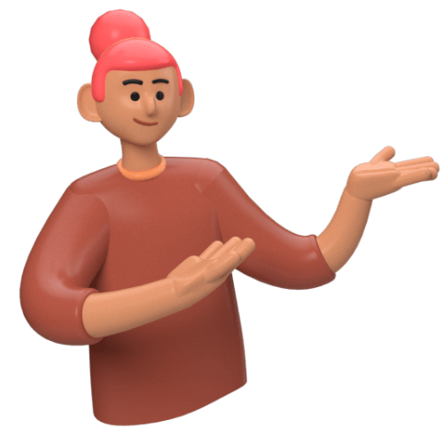 3D character representing sellers with welcoming gesture