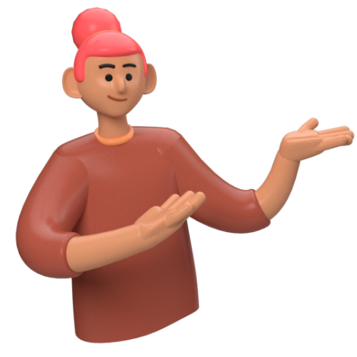 3D character representing sellers with welcoming gesture